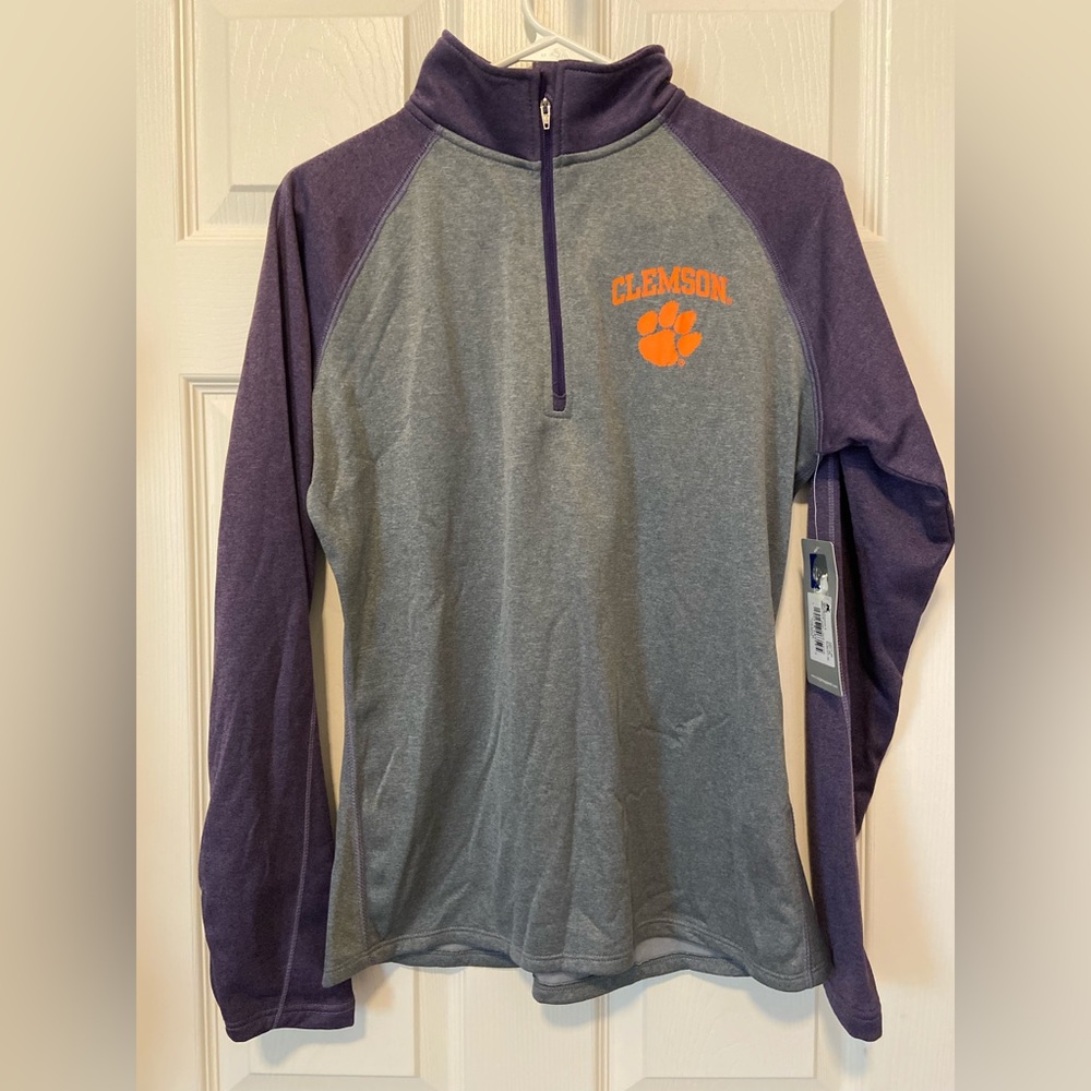 Women's Gray & Purple 1/4 Zip Performance Pullover